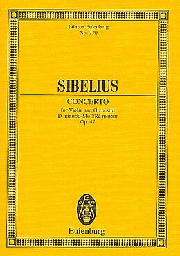 Jean Sibelius Notenblätter Konzert d-Moll op.47