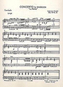 Antonio Vivaldi Notenblätter Konzert B-Dur op.45,8 RV501