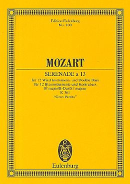 Wolfgang Amadeus Mozart Notenblätter Serenade a 13 B-Dur KV361 für