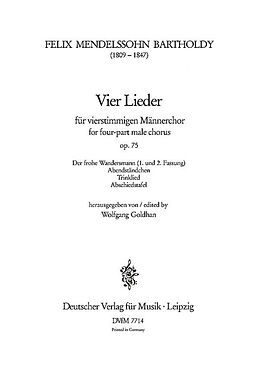 Felix Mendelssohn-Bartholdy Notenblätter 4 Lieder op.75