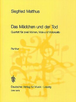 Siegfried Matthus Notenblätter Das Mädchen und der Tod