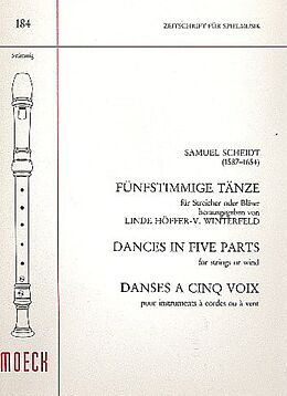 Samuel Scheidt Notenblätter Fünfstimmige Tänze für