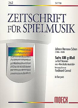 Johann Hermann Schein Notenblätter Suite g-Moll Nr.13 zu 5 Stimmen