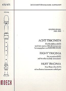 Georg Rhau Notenblätter 8 Tricinien