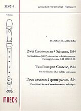 Florentino Maschera Notenblätter 2 Canzonen für 4 Blockflöten (SSAT)