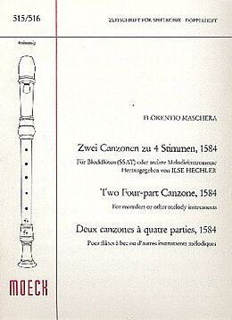 Florentino Maschera Notenblätter 2 Canzonen für 4 Blockflöten (SSAT)