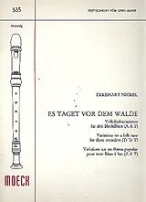 Ekkehart Nickel Notenblätter Es taget vor dem Walde
