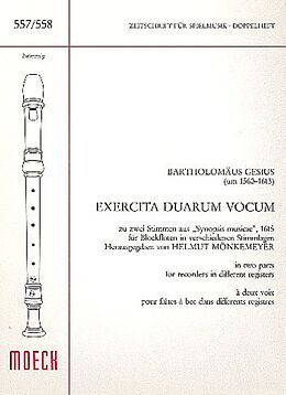 Bartholomaeus Gesius Notenblätter Exercita duarum vocum für Blockflöten
