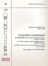 Nicolas Chèdeville Le Cadet Notenblätter Cinquieme Pantomime für Altblockflöte und bc
