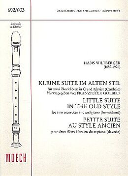 Hans Wiltberger Notenblätter Kleine Suite im alten Stil für