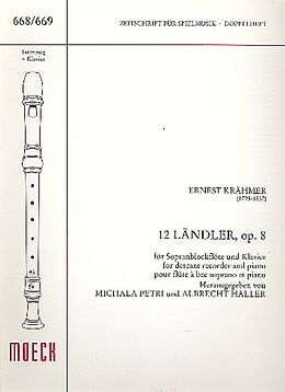 Ernest Krähmer Notenblätter 12 Ländler op.8