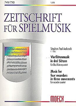Stephan Paul Audersch Notenblätter Vierflötenmusik in 3 Sätzen