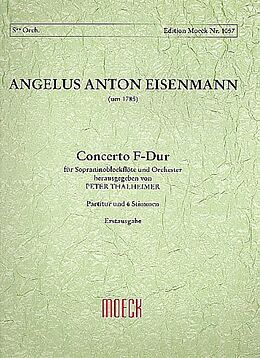 Angelus Anton Eisenmann Notenblätter Concerto F-Dur für Sopraninoblockflöte