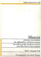 Francesco Mancini Notenblätter 12 Sonaten Band 5 (Nr.9-10)