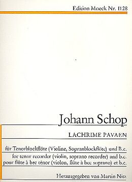 Johann Schop Notenblätter Lachrime Pavaen