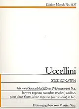 Marco Uccellini Notenblätter 2 Sonaten für 2 Sopranblockflöten