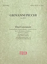 Giovanni Picchi Notenblätter 3 Canzonen für 2 Blockflöten in C