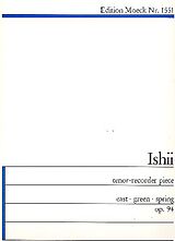 Maki Ishii Notenblätter Tenor-Recorder Piece op.94