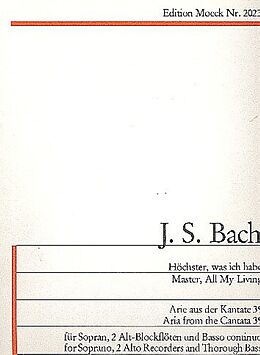 Johann Sebastian Bach Notenblätter Höchster was ich habe Arie aus der