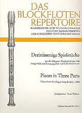  Notenblätter Dreistimmige Spielstücke aus der Glogauer Handschrift um 1480