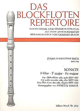 Johann Sebastian Bach Notenblätter Sonate F-Dur nach BWV1033