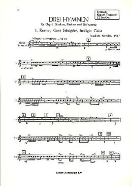Friedrich Metzler Notenblätter 3 Hymnen für Orgel, Glocken