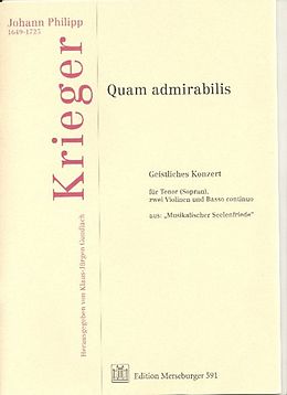 Johann Philipp Krieger Notenblätter Quam admirabilis für