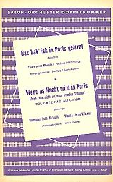 Horst Heinz Henning Notenblätter Das hab ich in Paris gelernt und