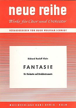 Richard Rudolf Klein Notenblätter Fantasie für Klarinette und