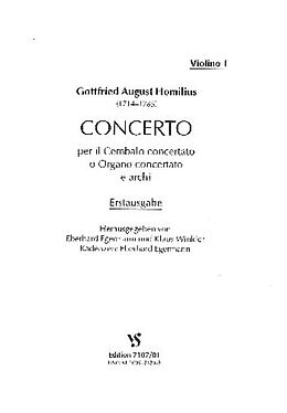 Gottfried August Homilius Notenblätter Concerto per il cembalo concertato o organo concertato e archi