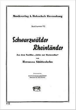 Hermann Schittenhelm Notenblätter SCHWARZWAELDER RHEINLAENDER FUER