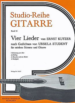 Ernst Kutzer Notenblätter 4 LIEDER OP.109 FUER MITTLERE STIMME
