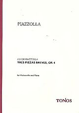 Astor Piazzolla Notenblätter 3 piezas breves op.4 para cello