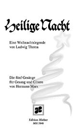 Hermann Marx Notenblätter Heilige Nacht Weihnachtslegende - in 5 Gesängen