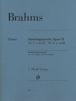 Johannes Brahms Notenblätter Streichquartette op.51