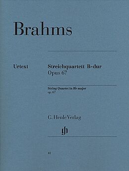 Johannes Brahms Notenblätter Streichquartett B-Dur op.67