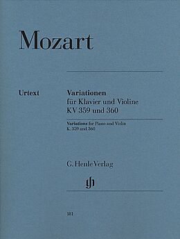 Wolfgang Amadeus Mozart Notenblätter Variationen KV359 und KV360