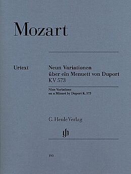 Wolfgang Amadeus Mozart Notenblätter 9 Variationen über ein Menuett von Duport KV573
