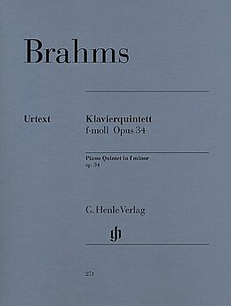 Johannes Brahms Notenblätter Quintett f-Moll op.34