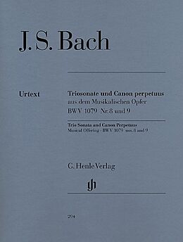 Johann Sebastian Bach Notenblätter Triosonate und Canon perpetuus