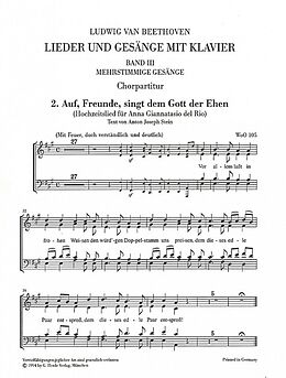 Ludwig van Beethoven Notenblätter Sämtliche Lieder Bd 3 (Mehrstg Gesänge)