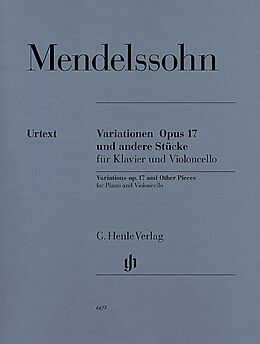Felix Mendelssohn-Bartholdy Notenblätter Variationen op.17 und andere Stücke