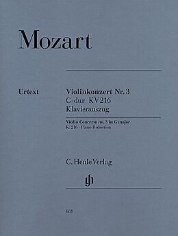 Wolfgang Amadeus Mozart Notenblätter Konzert G-Dur Nr.3 KV216