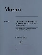 Wolfgang Amadeus Mozart Notenblätter Einzelsätze für Violine und Orchester