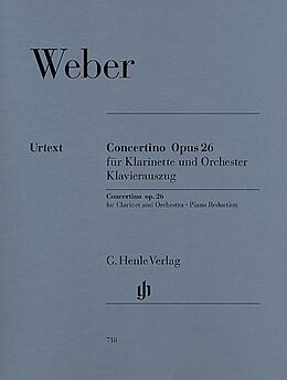 Carl Maria von Weber Notenblätter Concertino op.26 für Klarinette und Orchester