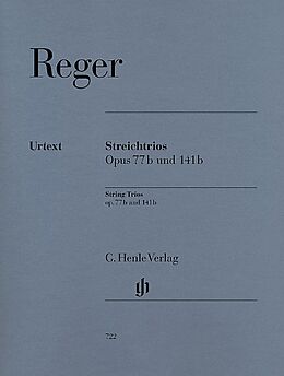 Max Reger Notenblätter Trios op.77b und op.141b