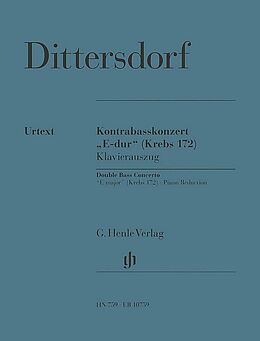 Karl Ditters von Dittersdorf Notenblätter Konzert E-Dur für Kontrabass und Orchester
