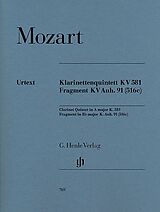 Wolfgang Amadeus Mozart Notenblätter Quintett A-Dur KV581 und Fragment B-Dur KVAnh.91