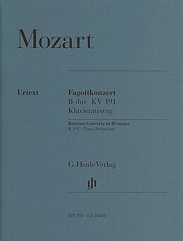 Wolfgang Amadeus Mozart Notenblätter Konzert B-Dur KV191 für Fagott und Orchester