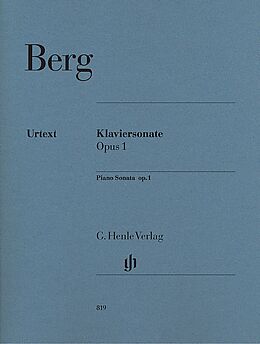 Alban Berg Notenblätter Sonate op.1